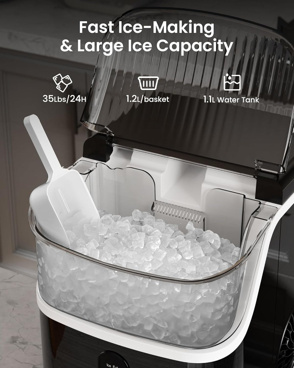 Kismile Nugget Countertop Ice Maker Z5825NB