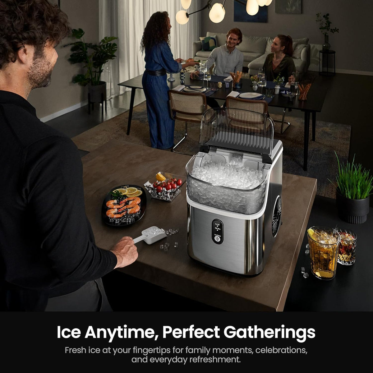Kismile Nugget Countertop Ice Maker Z5825NB