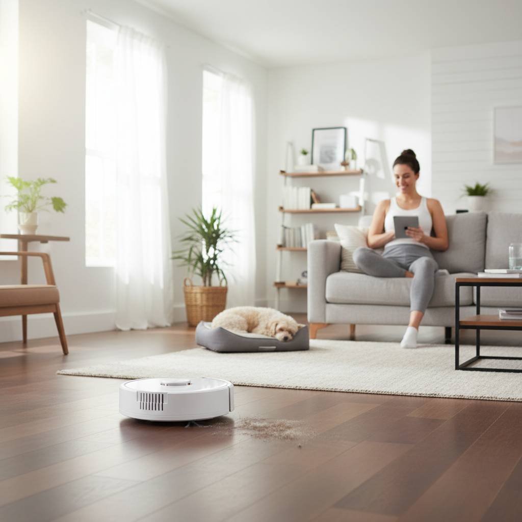 Rechargeable Auto Hard Floor & Low Carpet Sweeper Robot Vacuum – Compact 8088 Model, USB Charging, Low Noise