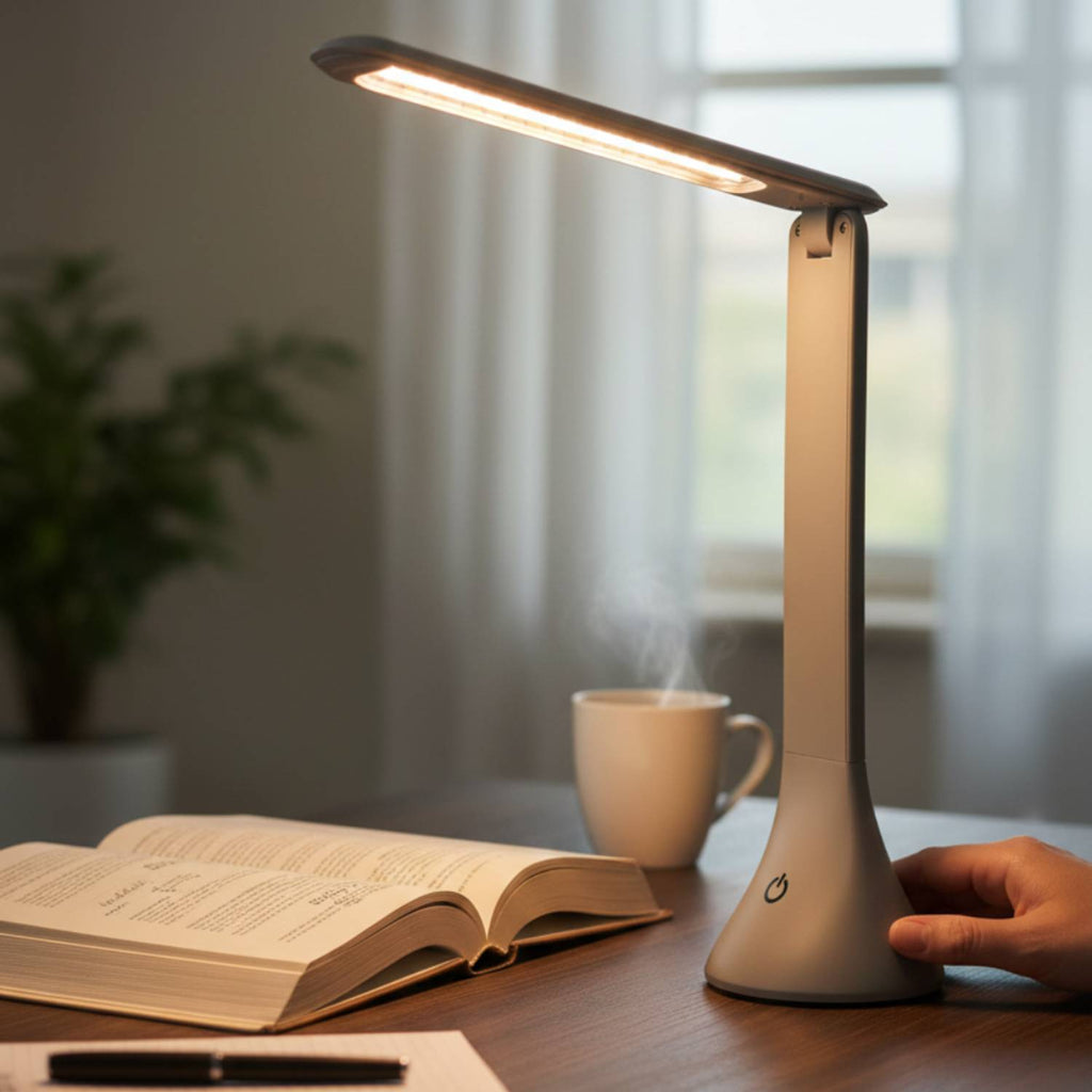 LED Folding Desk Lamp – Touch Activated Battery-Operated Portable Light