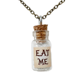 Eat Me Bottle Necklace Glass Vial Fantasy glow in the Dark Jewelry