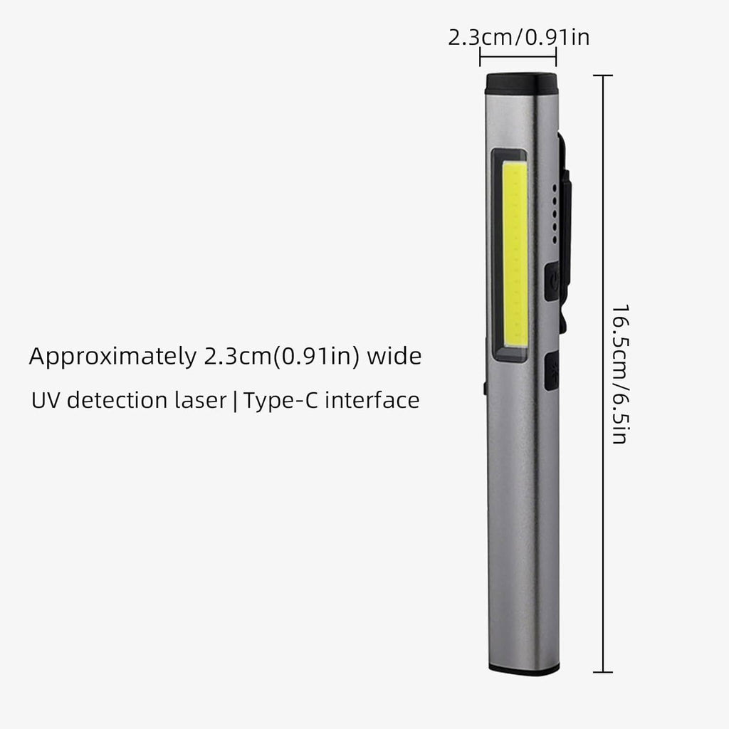 Multifunctional Rechargeable Pen Light with UV (365nm) & Laser – USB-C Charging, Compact Handheld Design