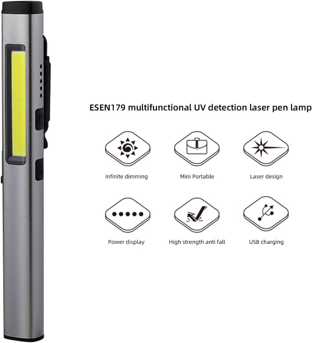 Multifunctional Rechargeable Pen Light with UV (365nm) & Laser – USB-C Charging, Compact Handheld Design