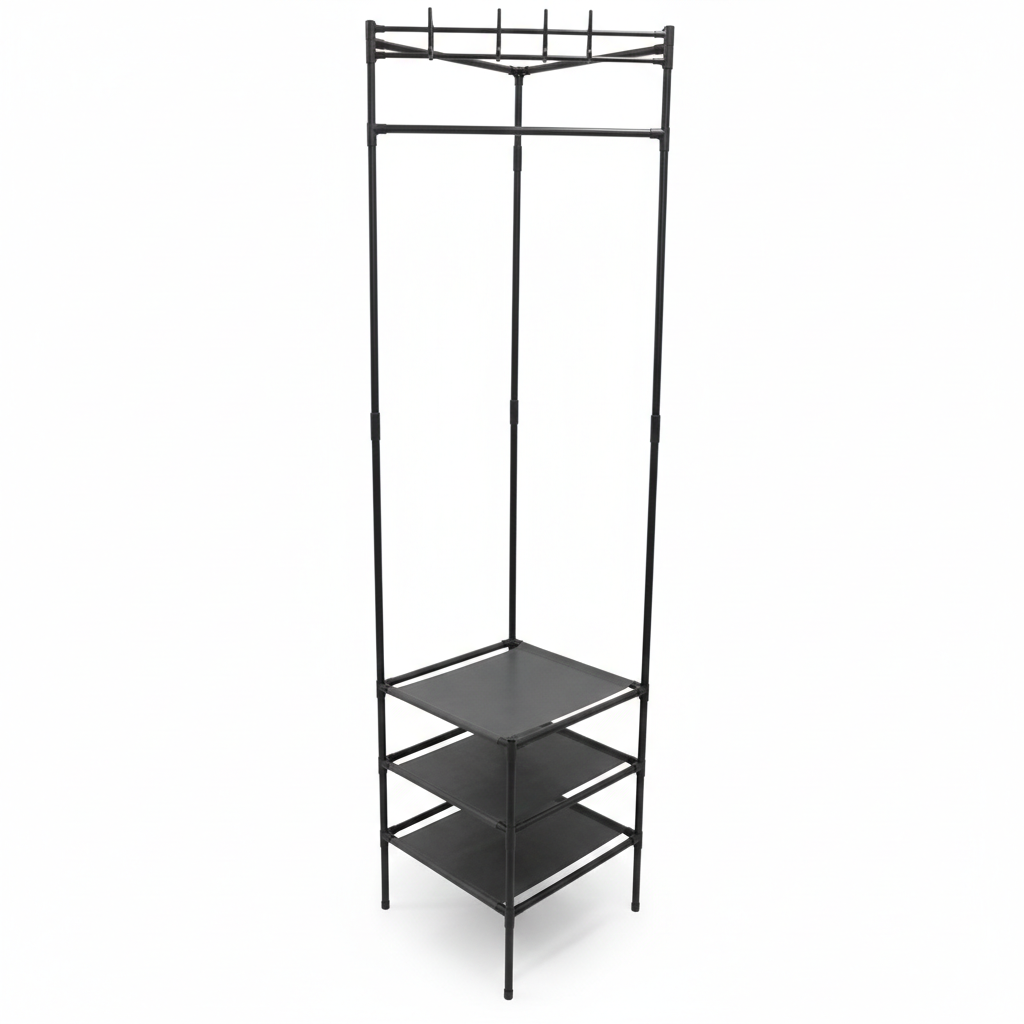 3-Tier Corner Clothing and Shoe Storage Organizer Rack