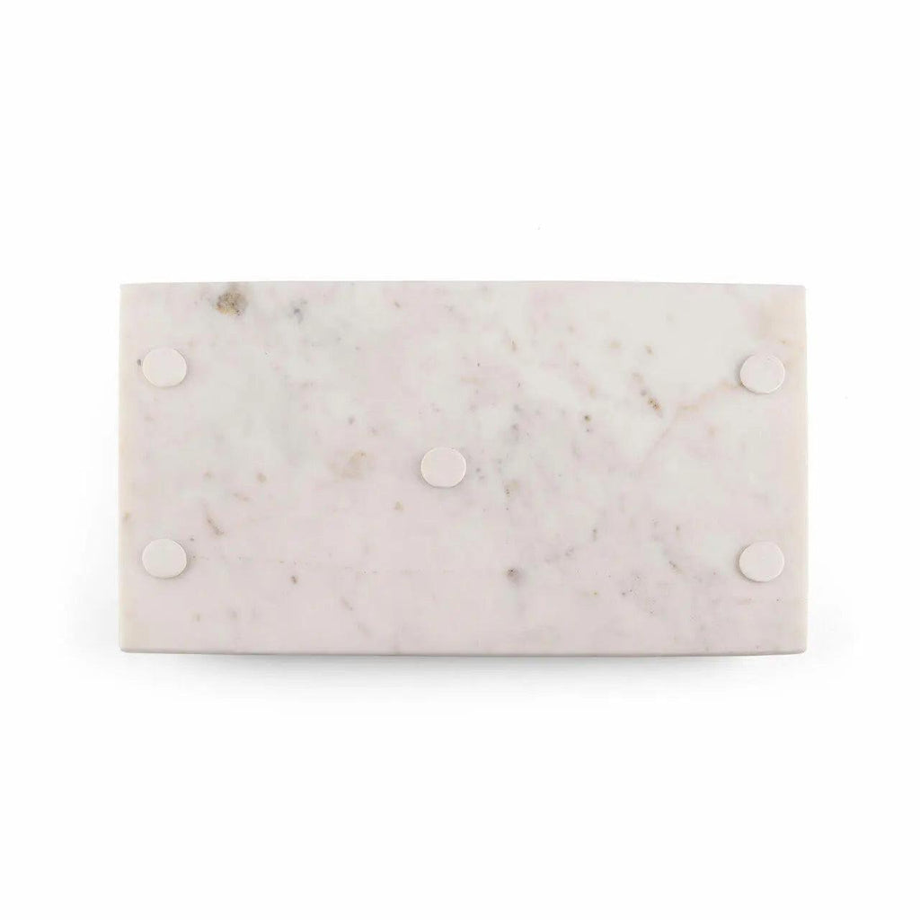Marcella Marble Tray with Leaf Handles