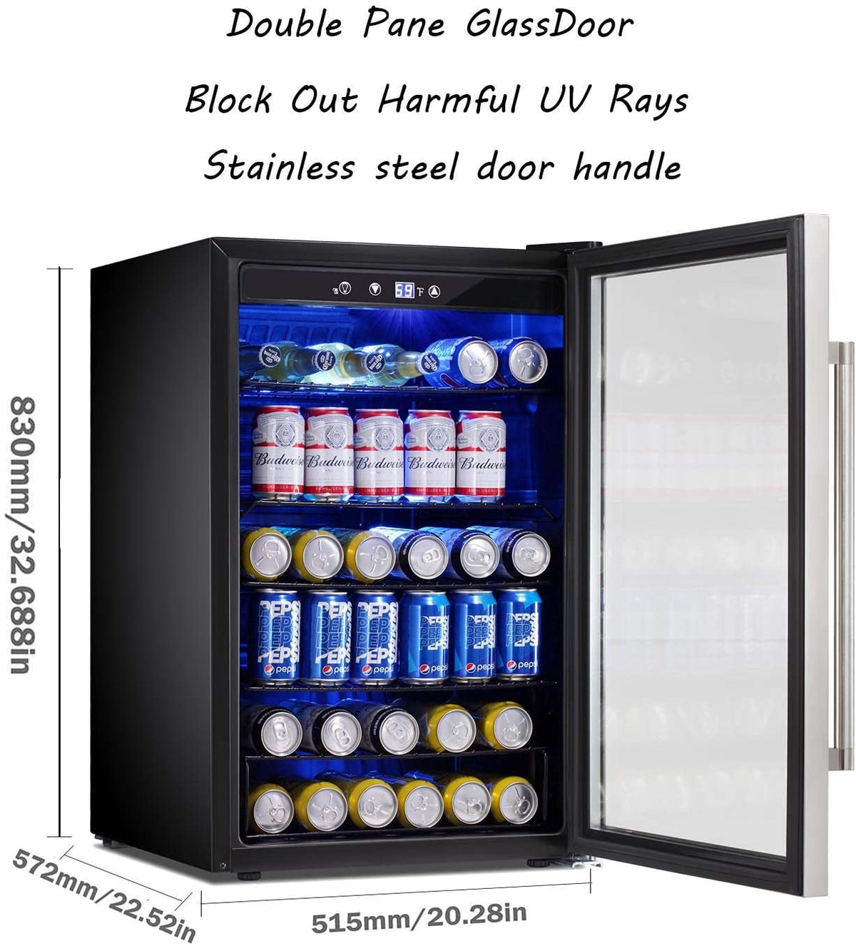 Matte Beverage Refrigerator and Cooler W58128H