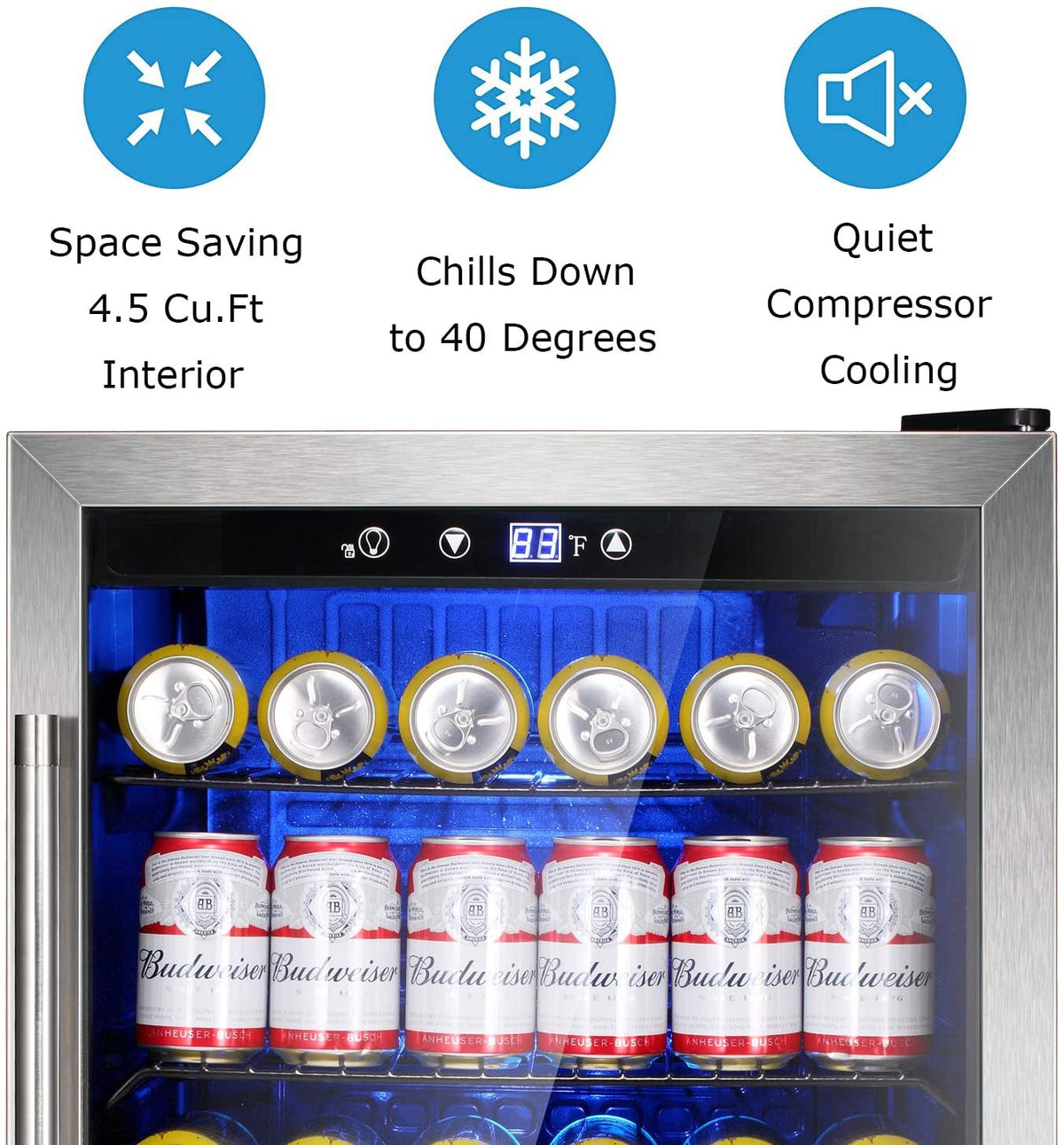 Matte Beverage Refrigerator and Cooler W58128H