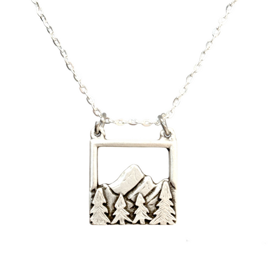 Mountain Range Forest Nature Necklace Bohemian Jewelry