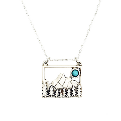 Turquoise Mountain Necklace Bohemian Western Nature Inspired Jewelry