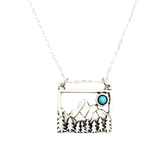 Turquoise Mountain Necklace Bohemian Western Nature Inspired Jewelry