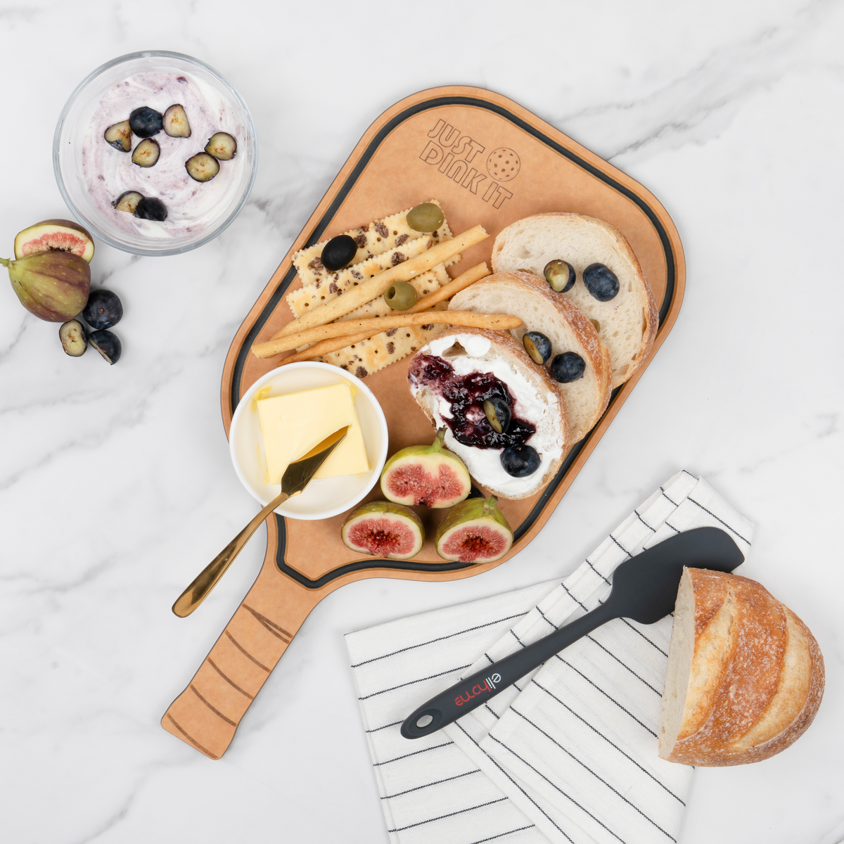 Pickleball Charcuterie Cutting Board -"Just One More Game"
