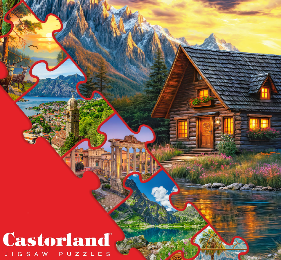 3000 Piece Jigsaw Puzzle, Bull Run in Pampeluna, Art Collection, Busy City Street Cartoon Scene, High Detail Seek and Find, Adult Puzzle, Castorland C-300648-2