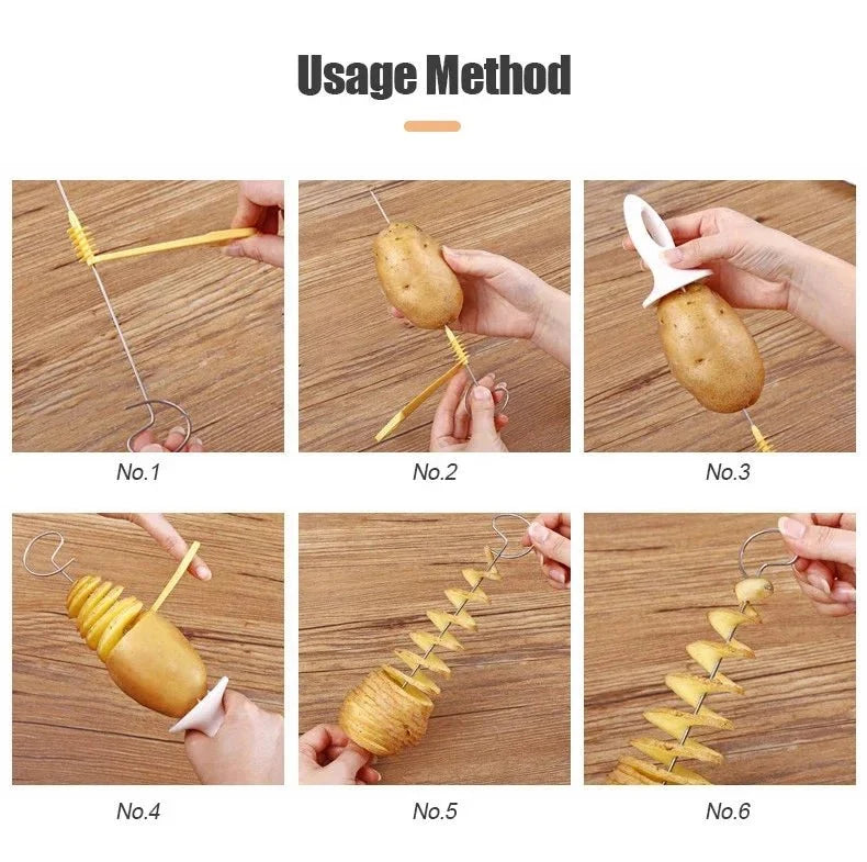 Spiral Potato Cutter | Easy Twist Slicer for Curly Fries and Vegetable Spirals