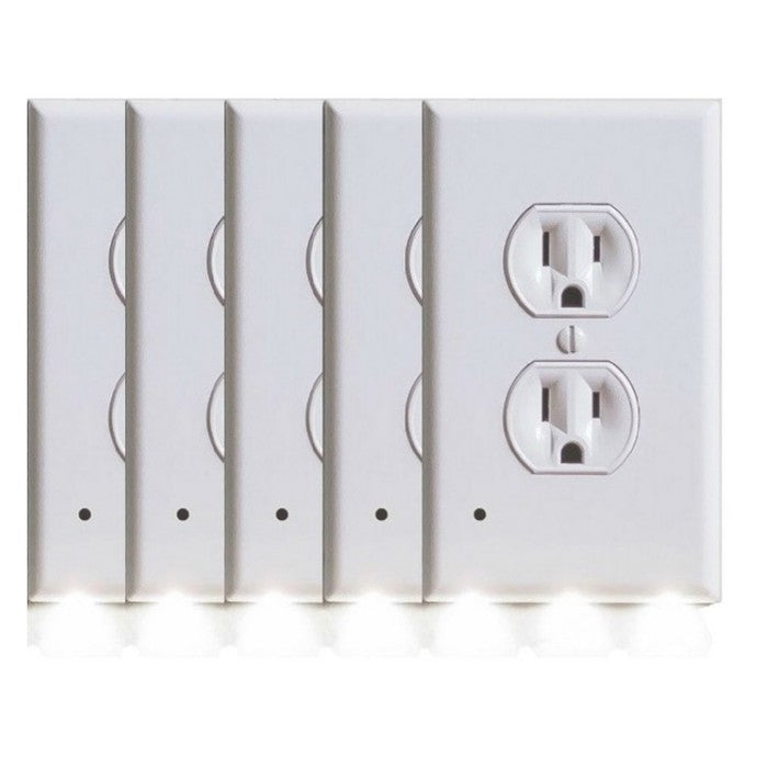 5-Pack Outlet Cover with Built-In LED Night Light - 2 Styles