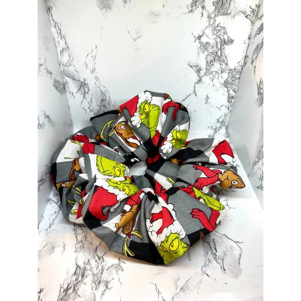 Buffalo Grinch and Max Christmas Scrunchie