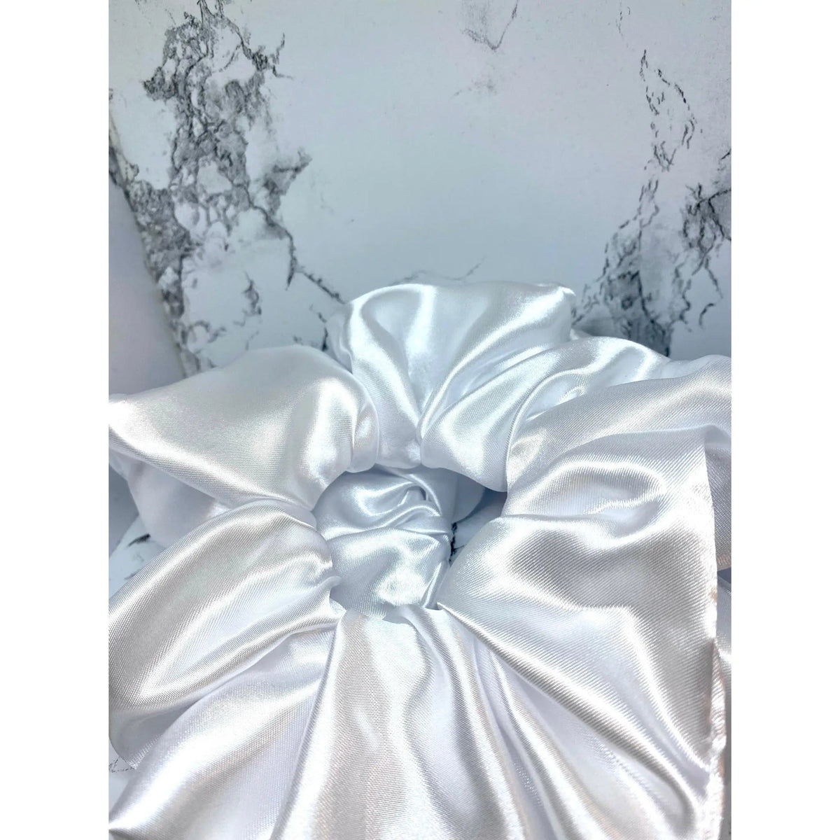 White Silk Scrunchie
