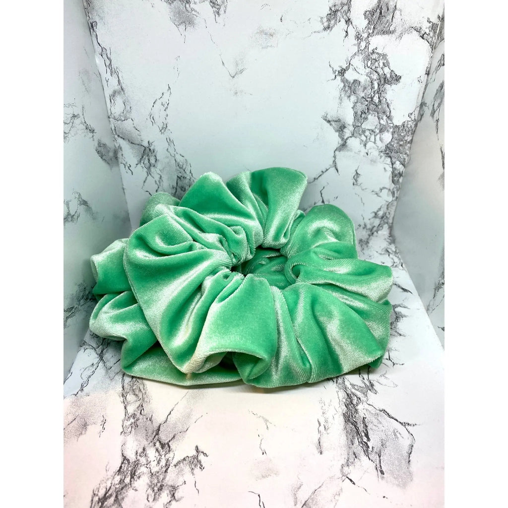 Mint Green Velvet Scrunchie