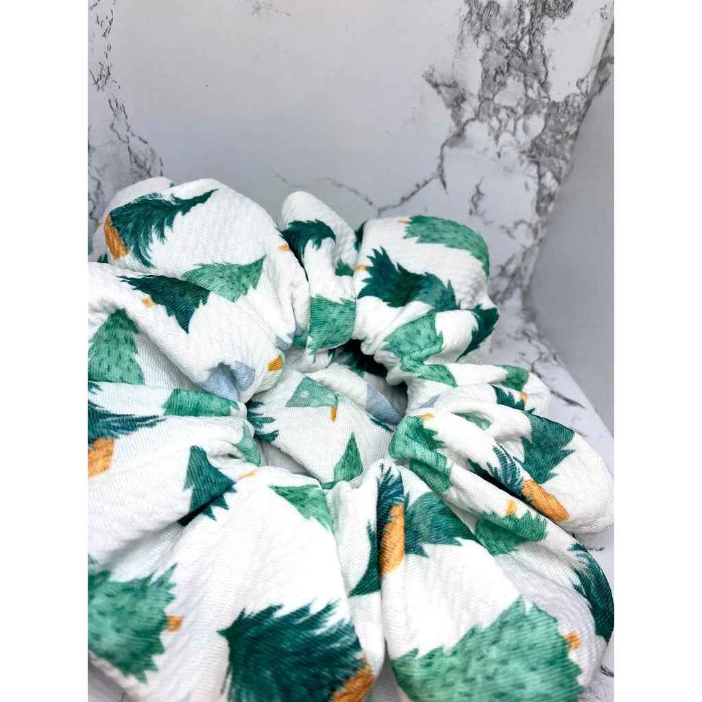White Pine Tree Bullet Scrunchie
