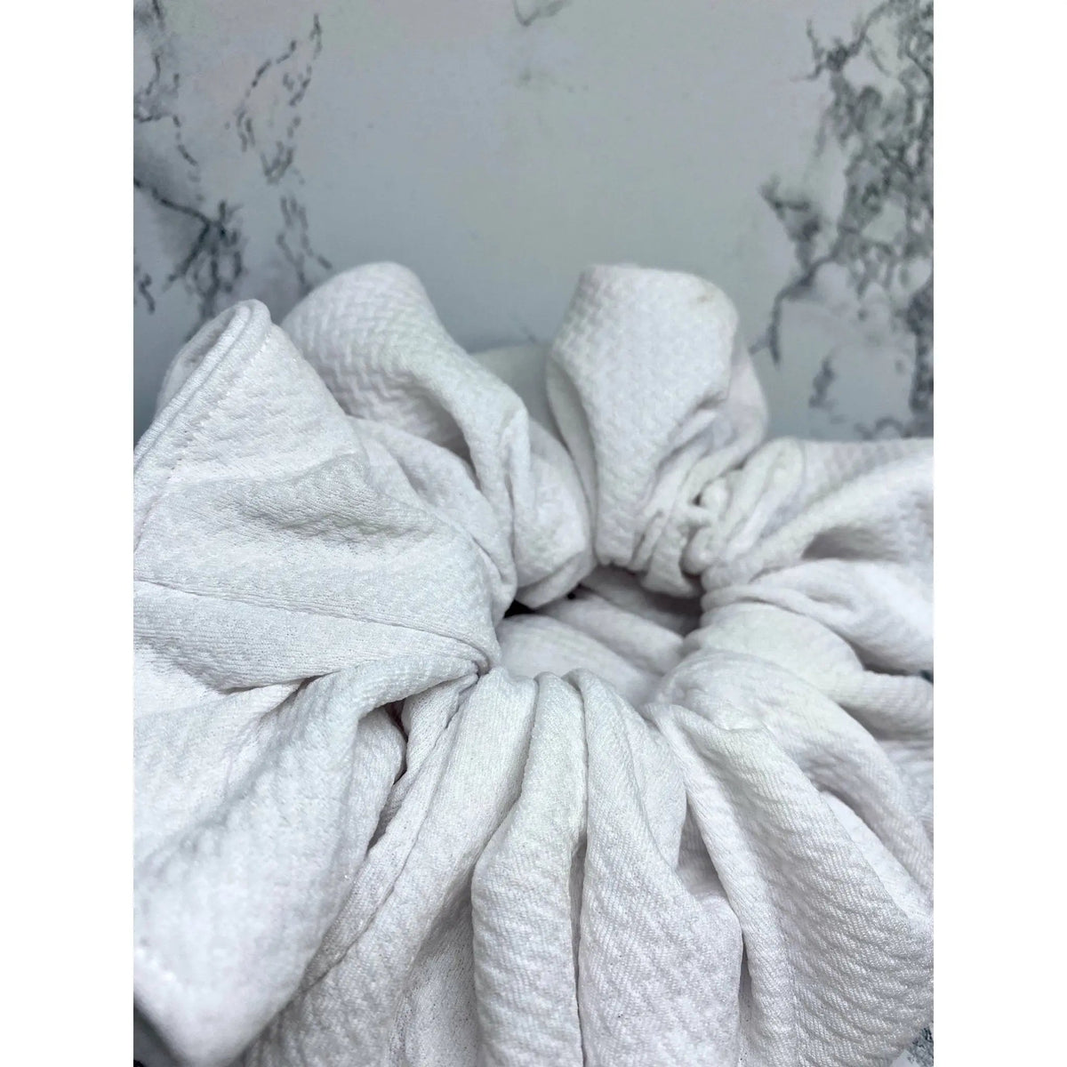 White Bullet Scrunchie
