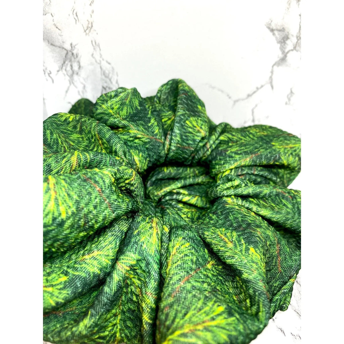 Pine Tree Branches Christmas Bullet Scrunchie
