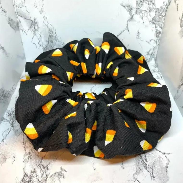 Candy Corn Halloween Scrunchie