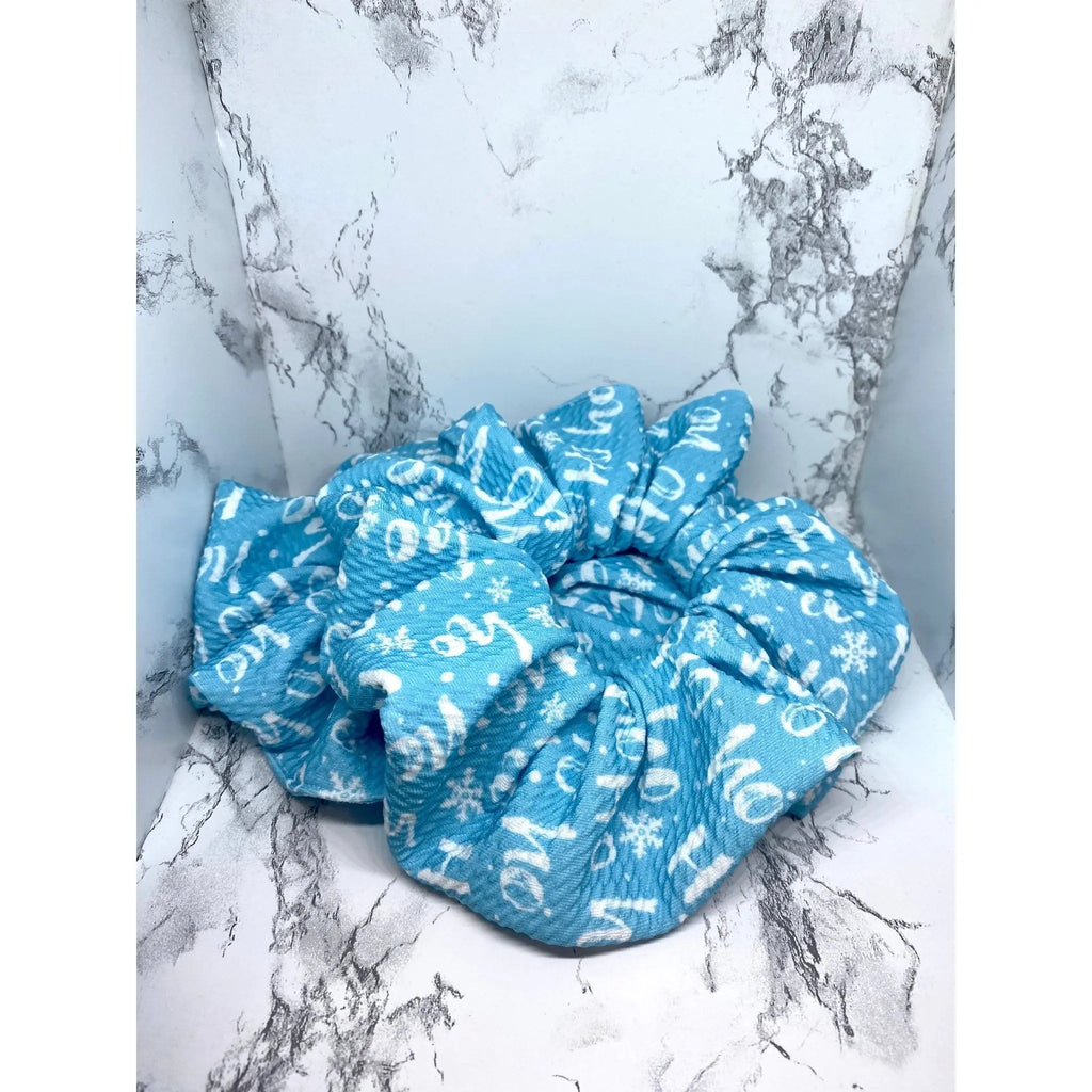 Hohoho Blue Christmas Bullet Scrunchie