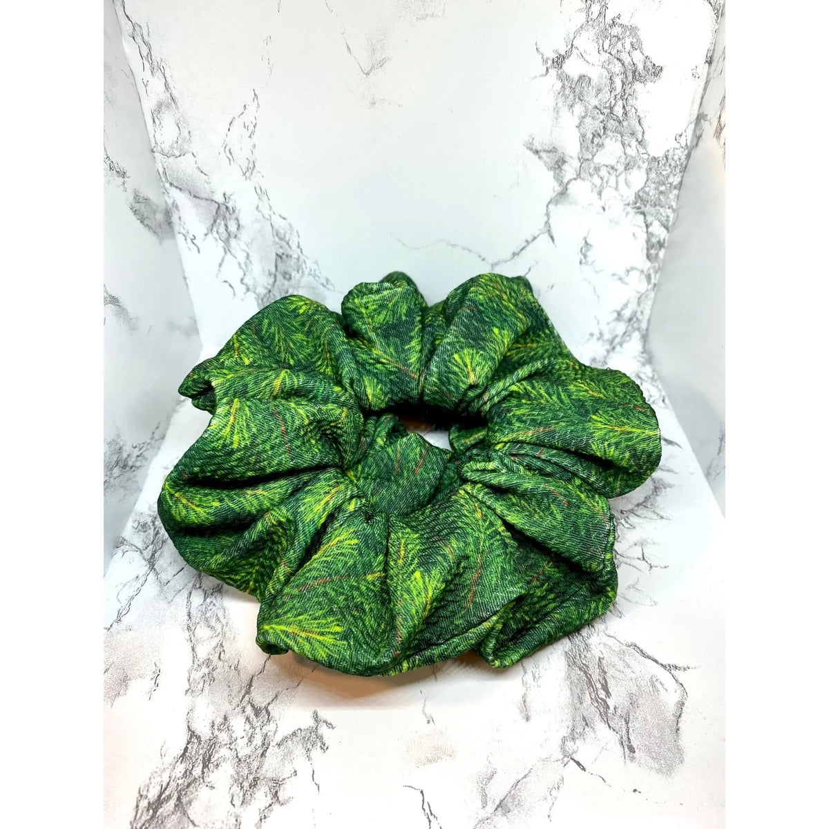 Pine Tree Branches Christmas Bullet Scrunchie