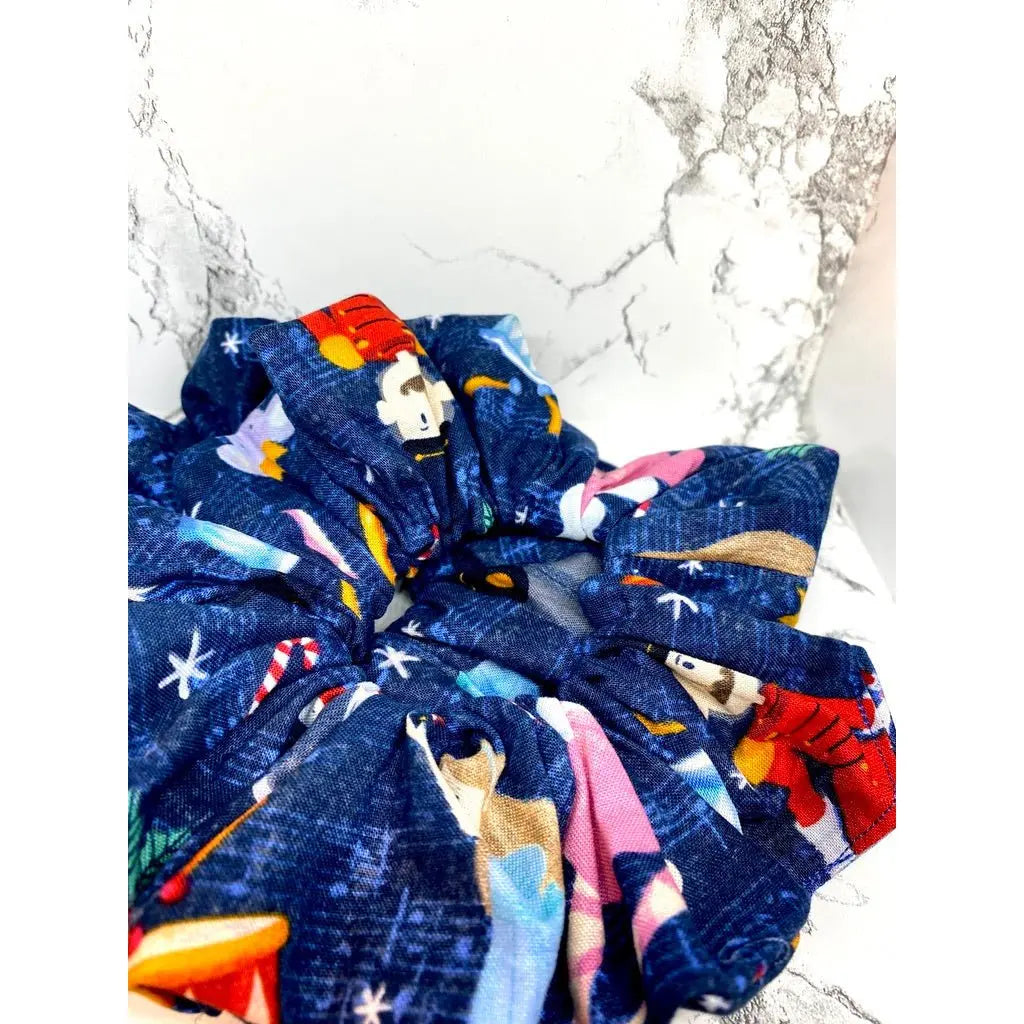 Blue Nutcracker Christmas Scrunchie