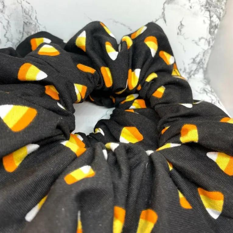 Candy Corn Halloween Scrunchie