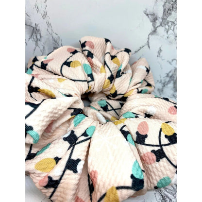 Pink Lights Christmas Bullet Scrunchie
