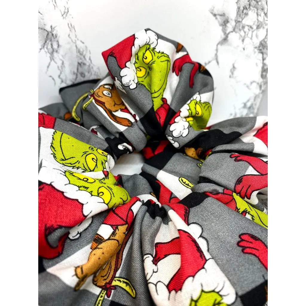 Buffalo Grinch and Max Christmas Scrunchie