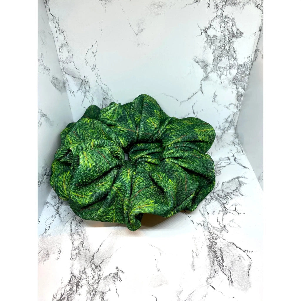 Pine Tree Branches Christmas Bullet Scrunchie