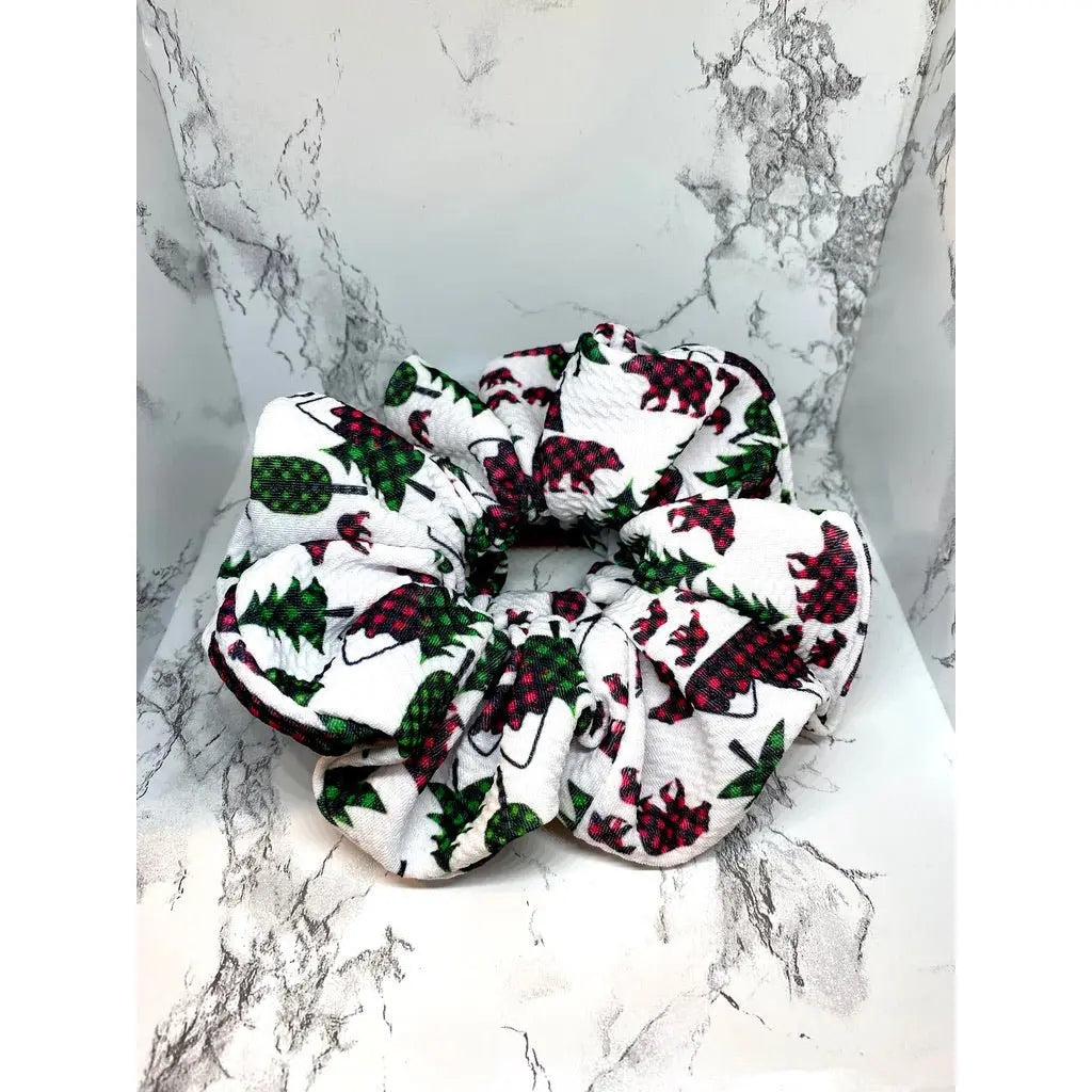 Mountain and Bears Christmas Bullet Scrunchie