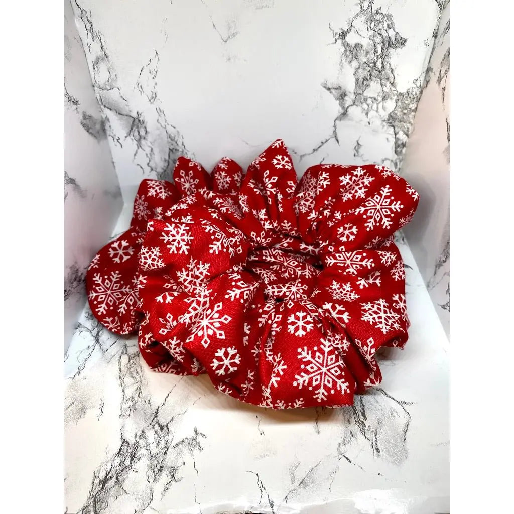 Red Snowflake Christmas Scrunchie