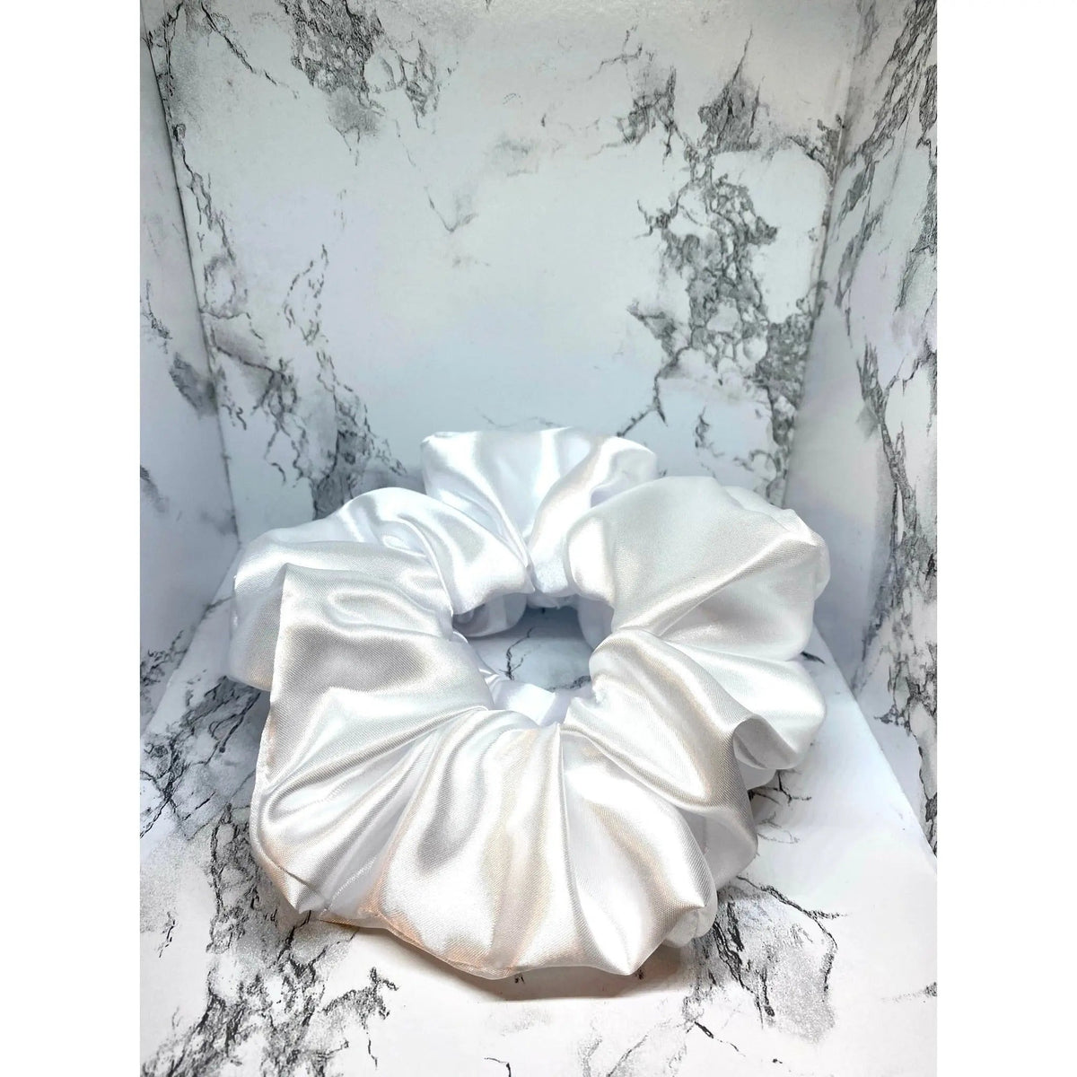 White Silk Scrunchie