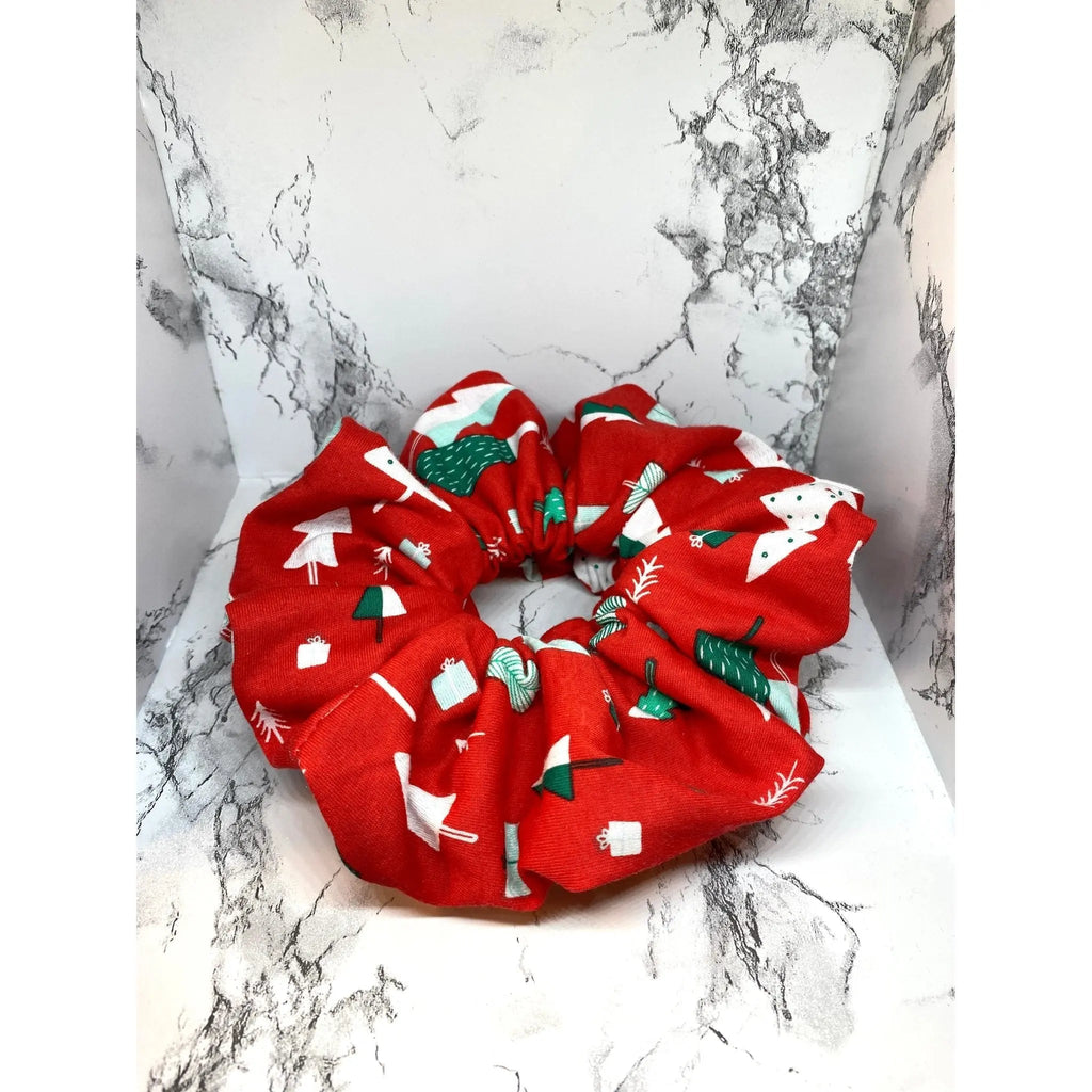 Red Christmas Trees Scrunchie