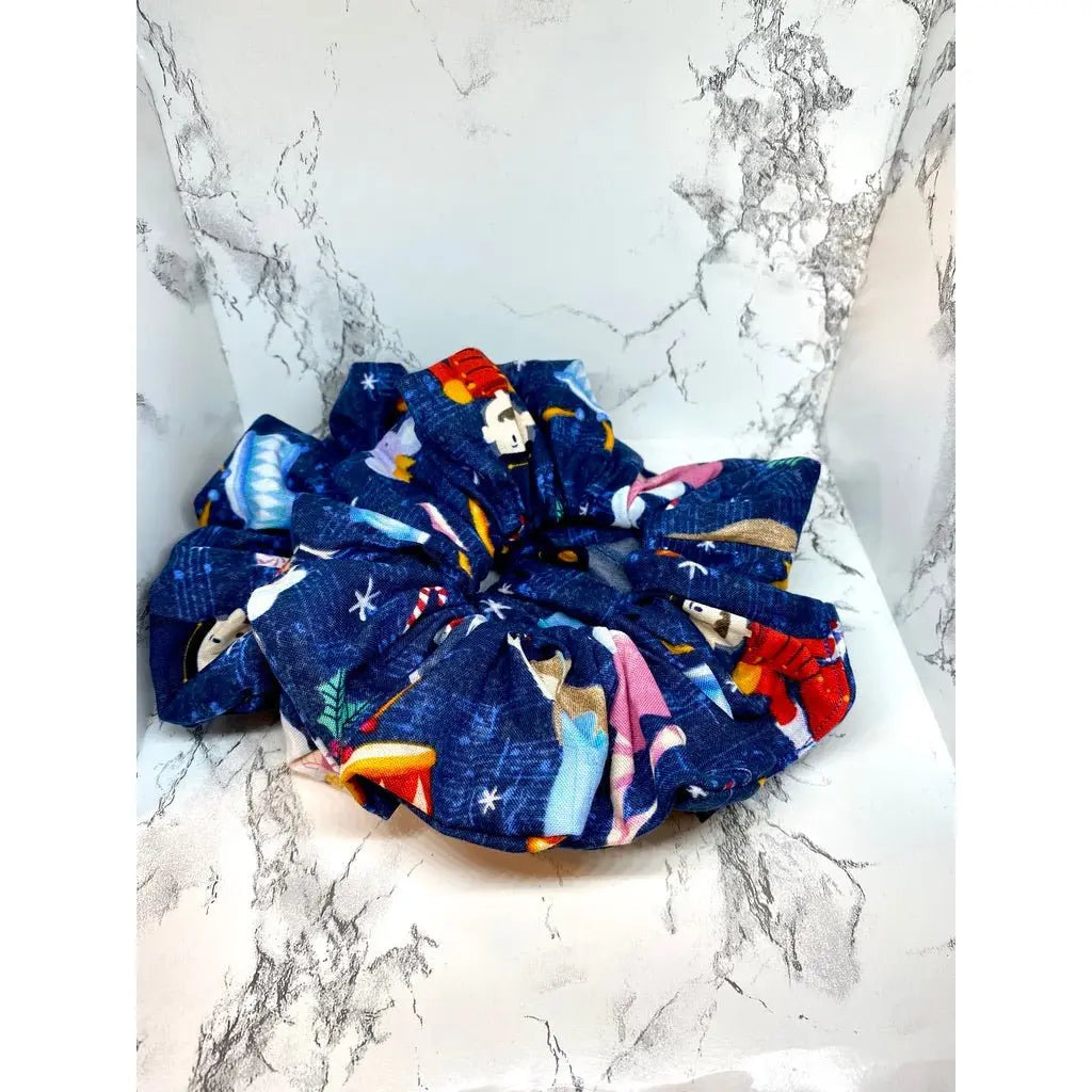 Blue Nutcracker Christmas Scrunchie