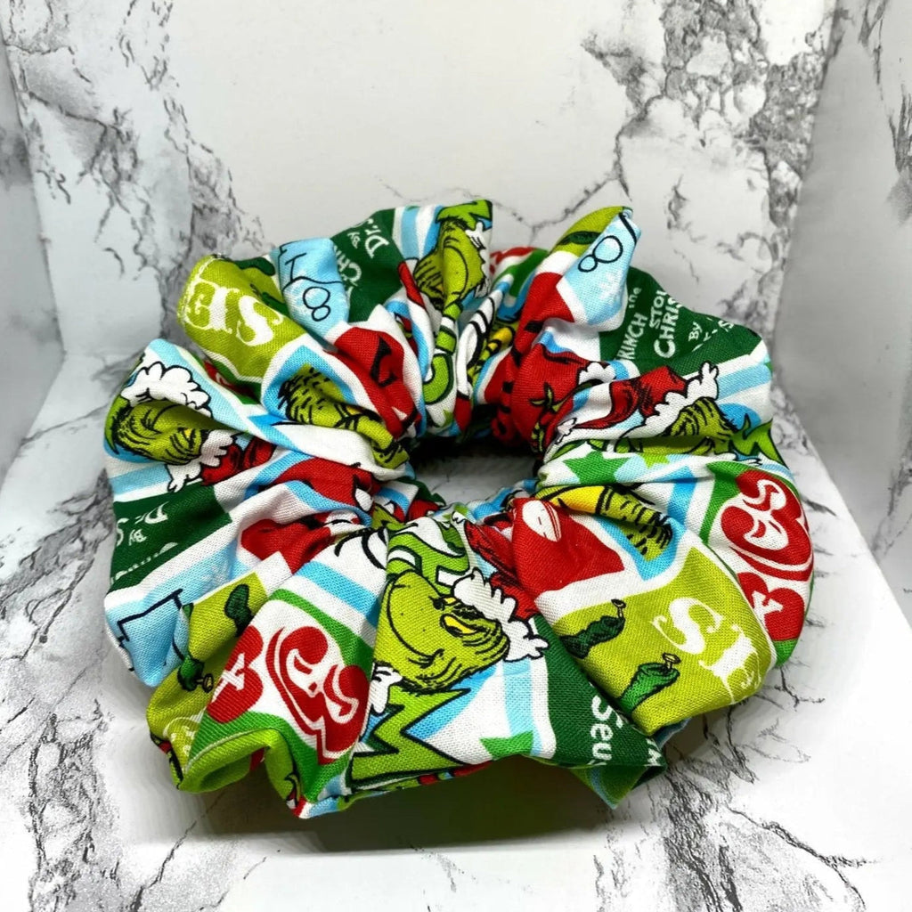Green Grinch Christmas Scrunchie