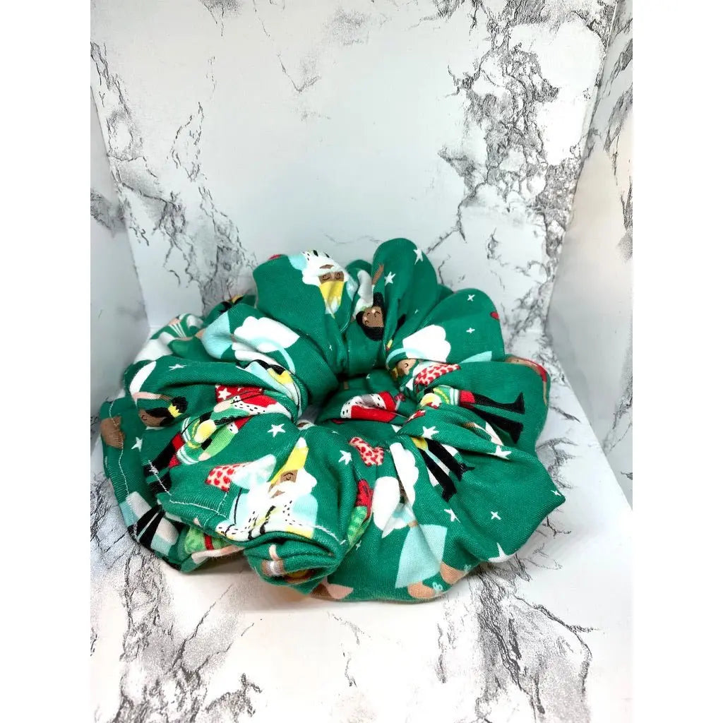 Green Nutcracker Christmas Scrunchie