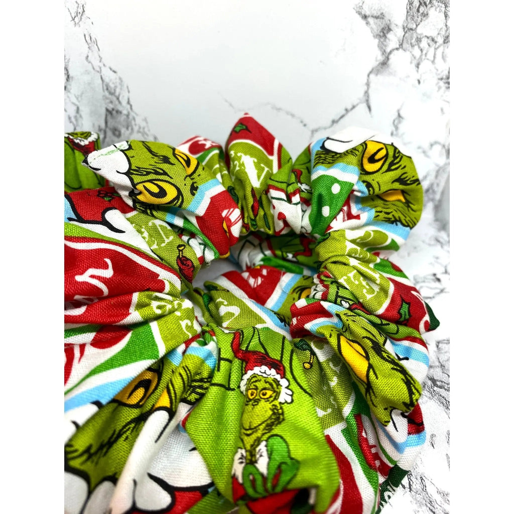 Medium Green Grinch Christmas Scrunchie