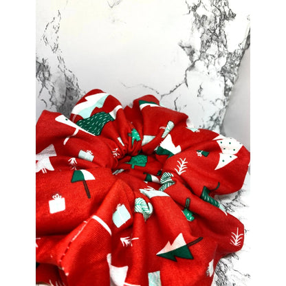 Red Christmas Trees Scrunchie