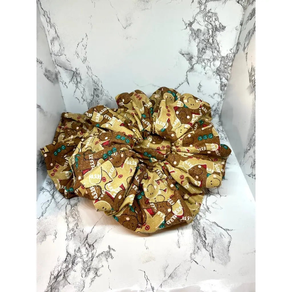 Glitter Gingerbread Christmas Scrunchie