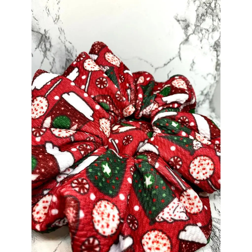 Red Coffee Cup Christmas Bullet Scrunchie