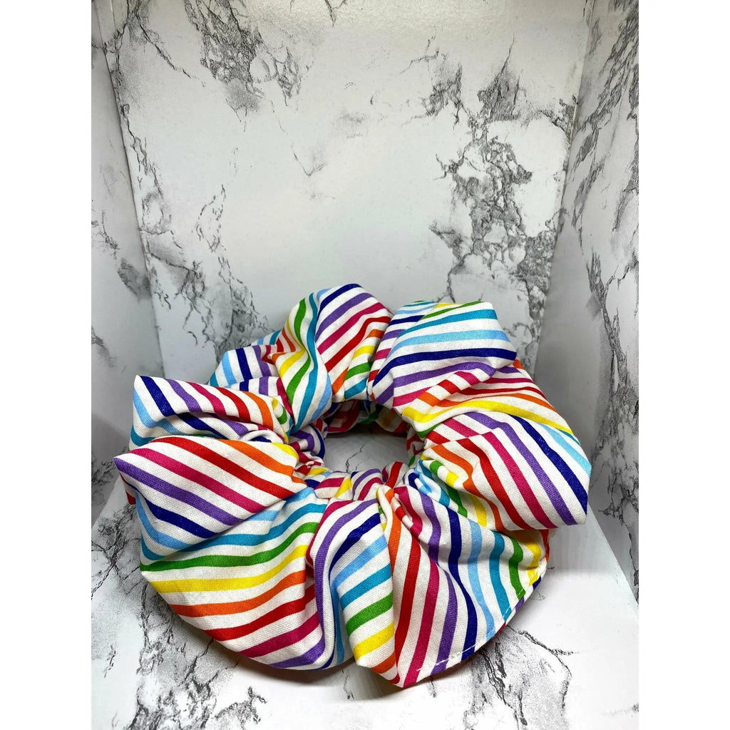 Pinwheel Rainbow Pride Scrunchie