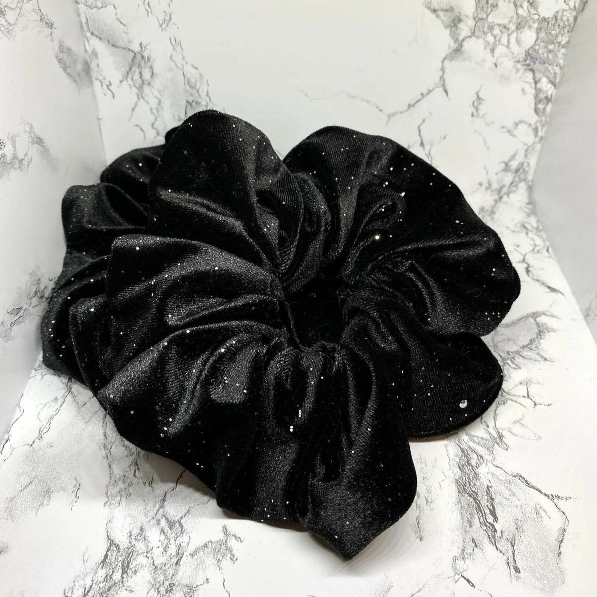 Black Sparkle Velvet Scrunchie
