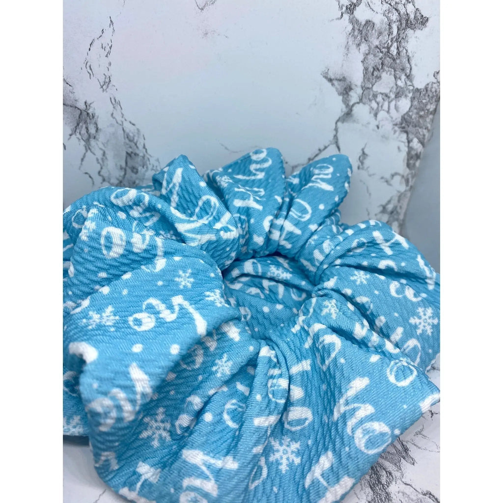 Hohoho Blue Christmas Bullet Scrunchie