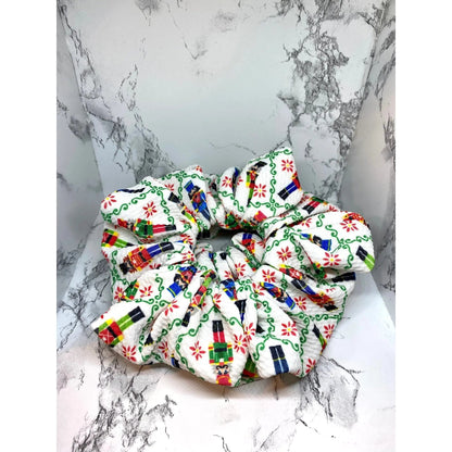 White Nutcracker Bullet Christmas Scrunchie