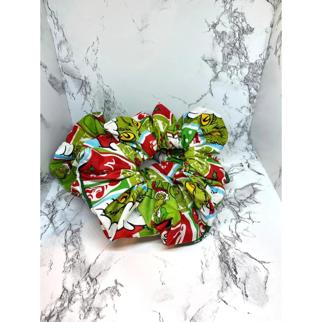Medium Green Grinch Christmas Scrunchie