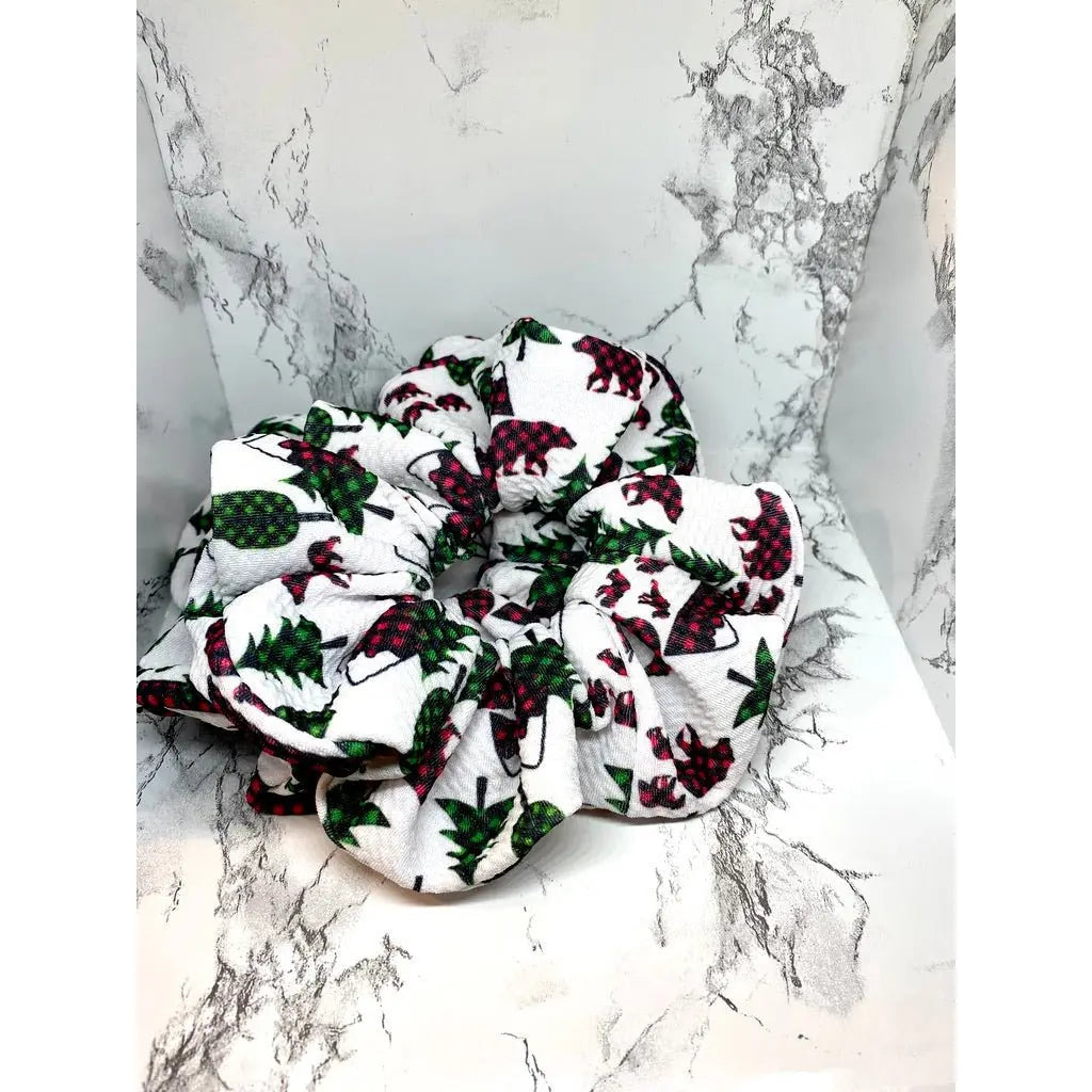Mountain and Bears Christmas Bullet Scrunchie
