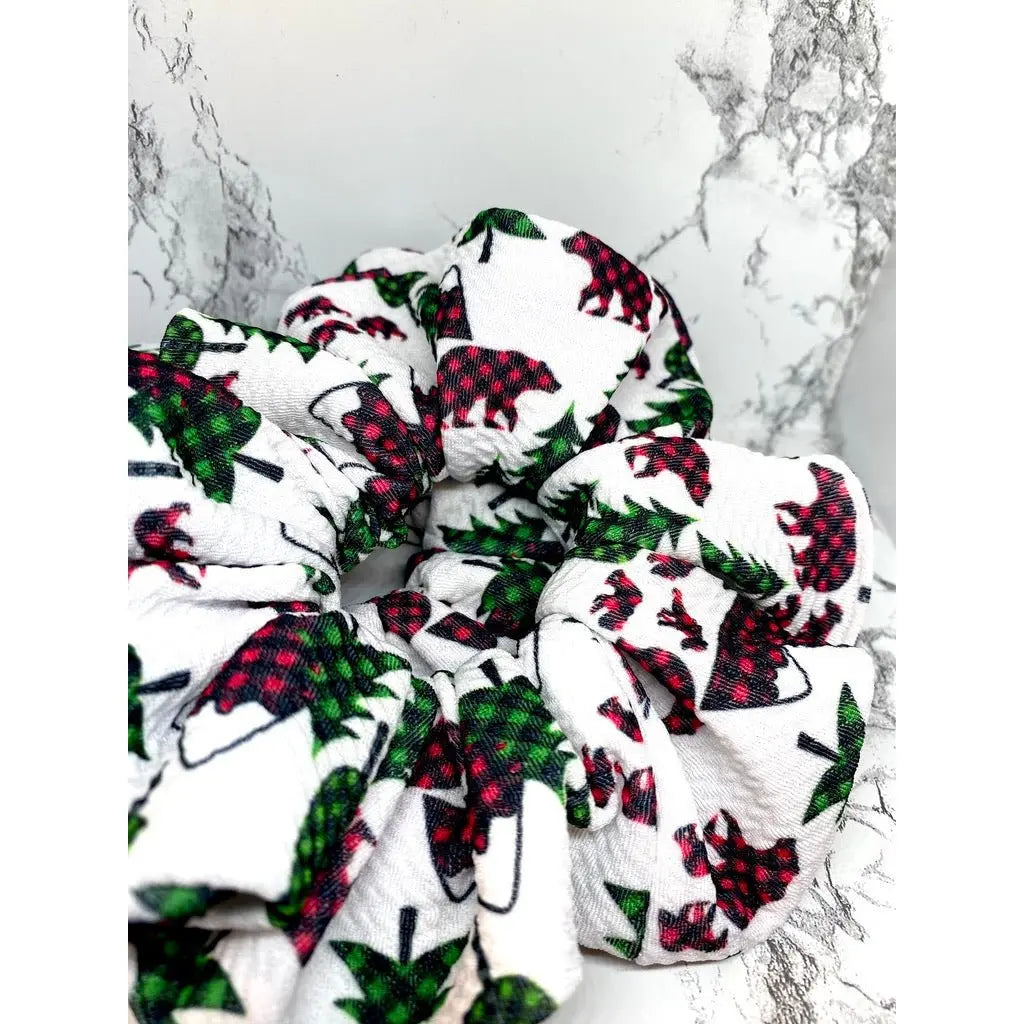 Mountain and Bears Christmas Bullet Scrunchie